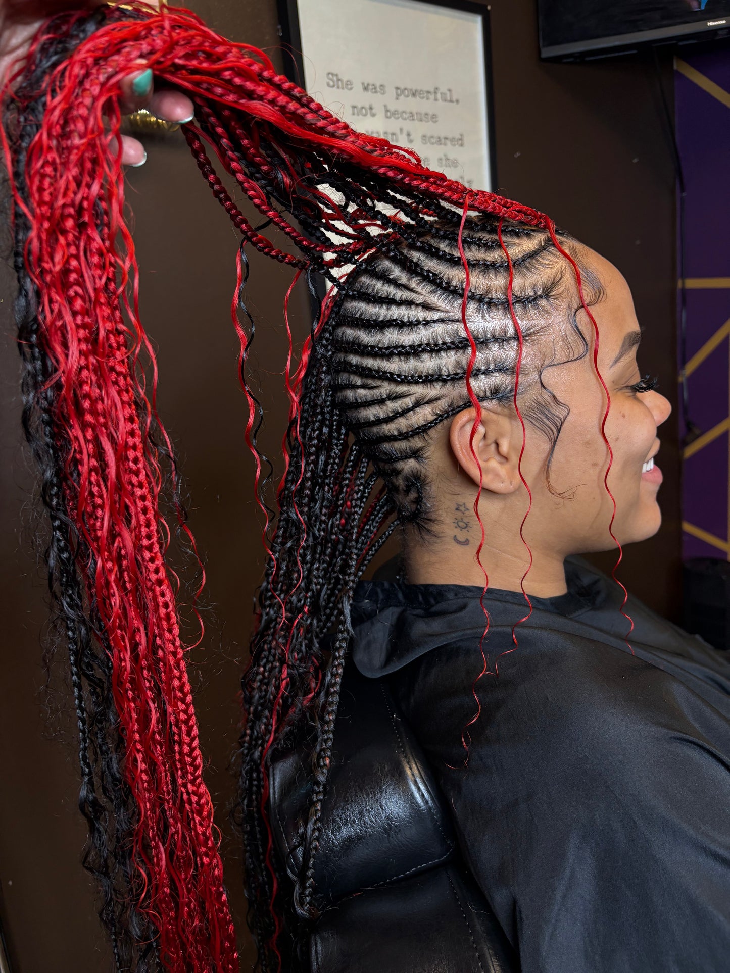 Boho Mohawk/Lemonade Braids/ Half Layer + Knotless
