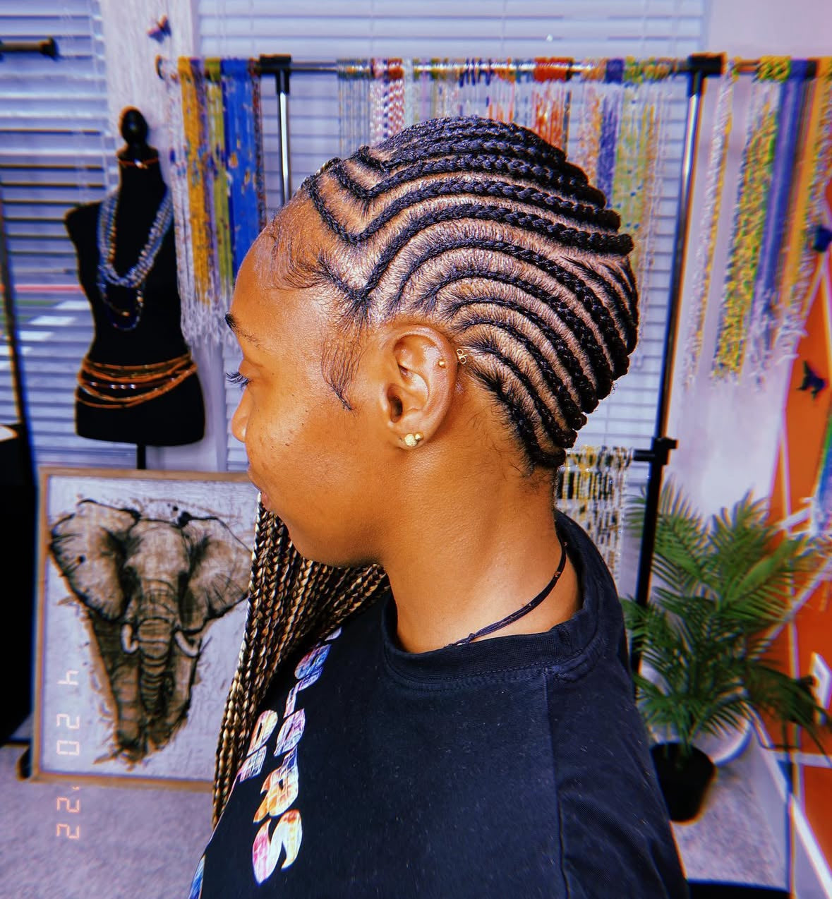 Mohawk/ Lemonade Braids/ Half Layer + Knotless