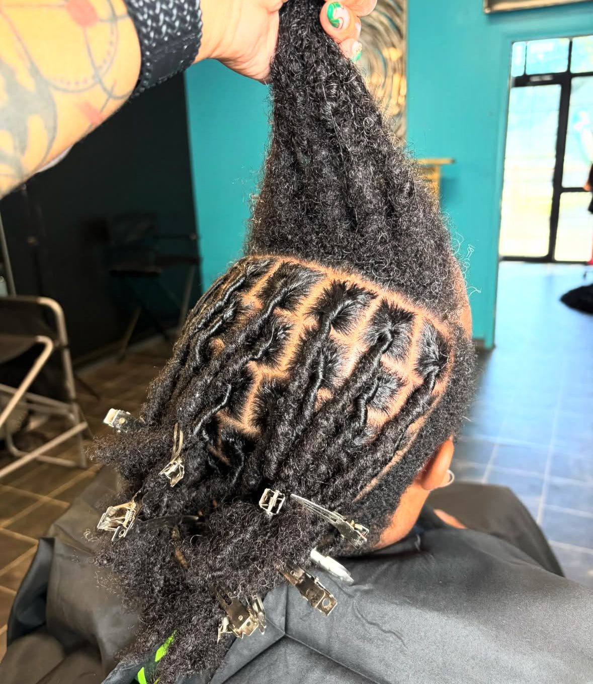 Loc Retwist + Style- Shoulder To Upper Back (HALF HEAD ONLY)