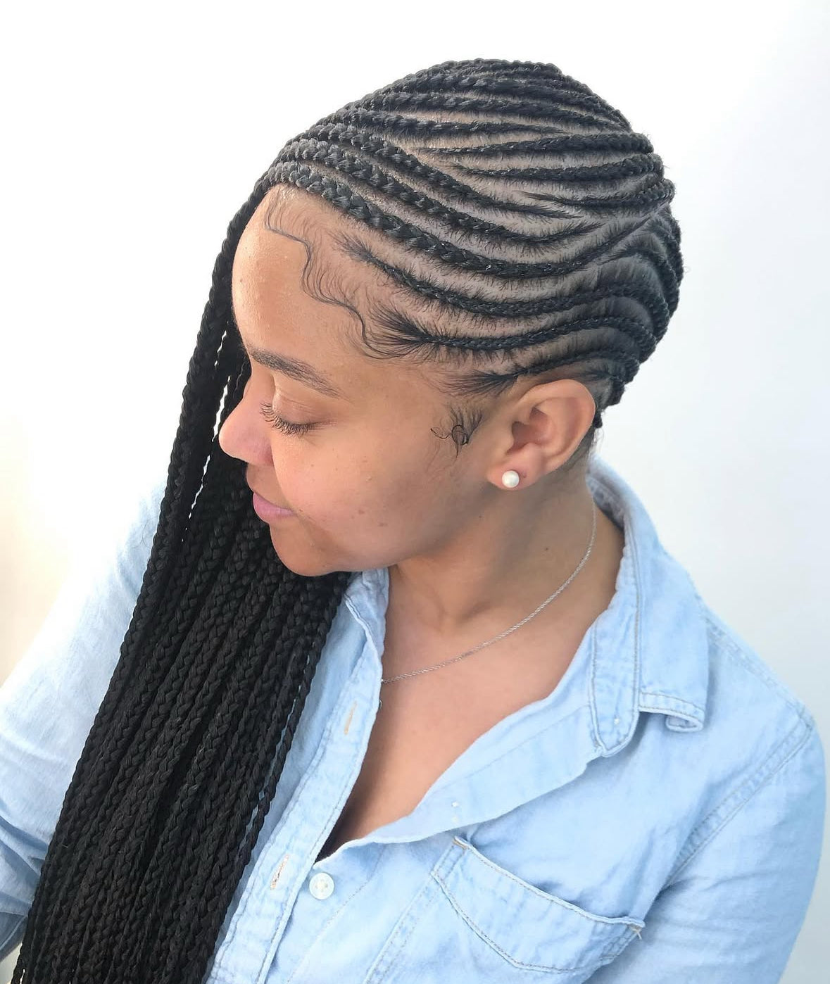 Mohawk/ Lemonade Braids/ Half Layer + Knotless