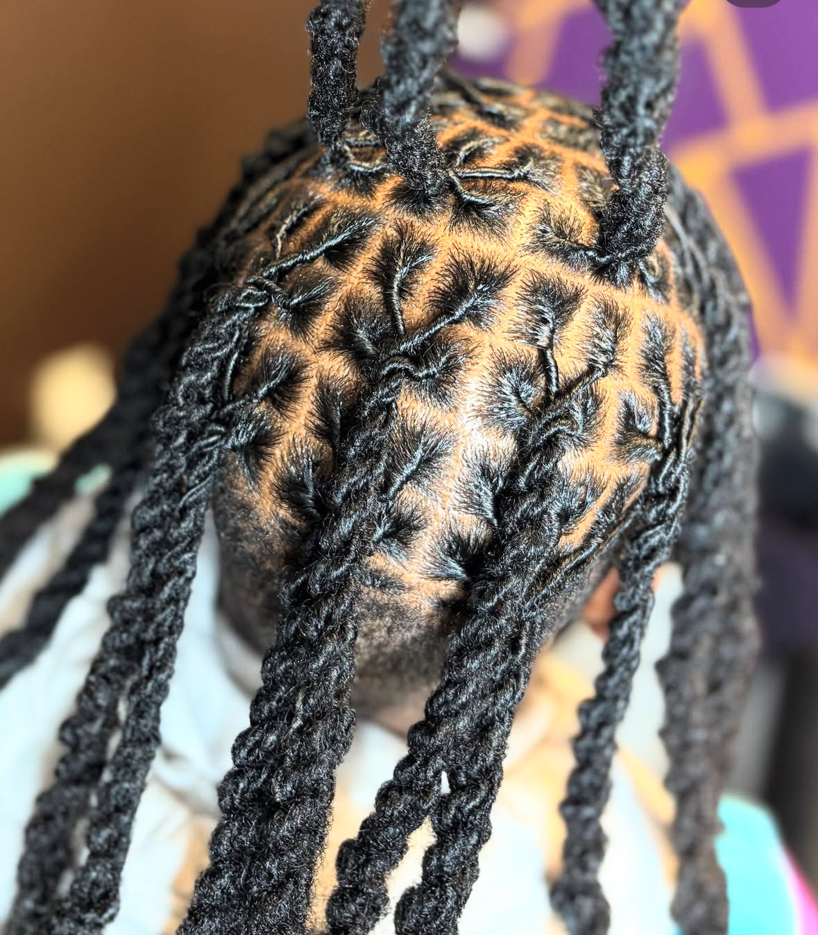 Loc Retwist + Style- Mid-Back Length (HALF HEAD ONLY)