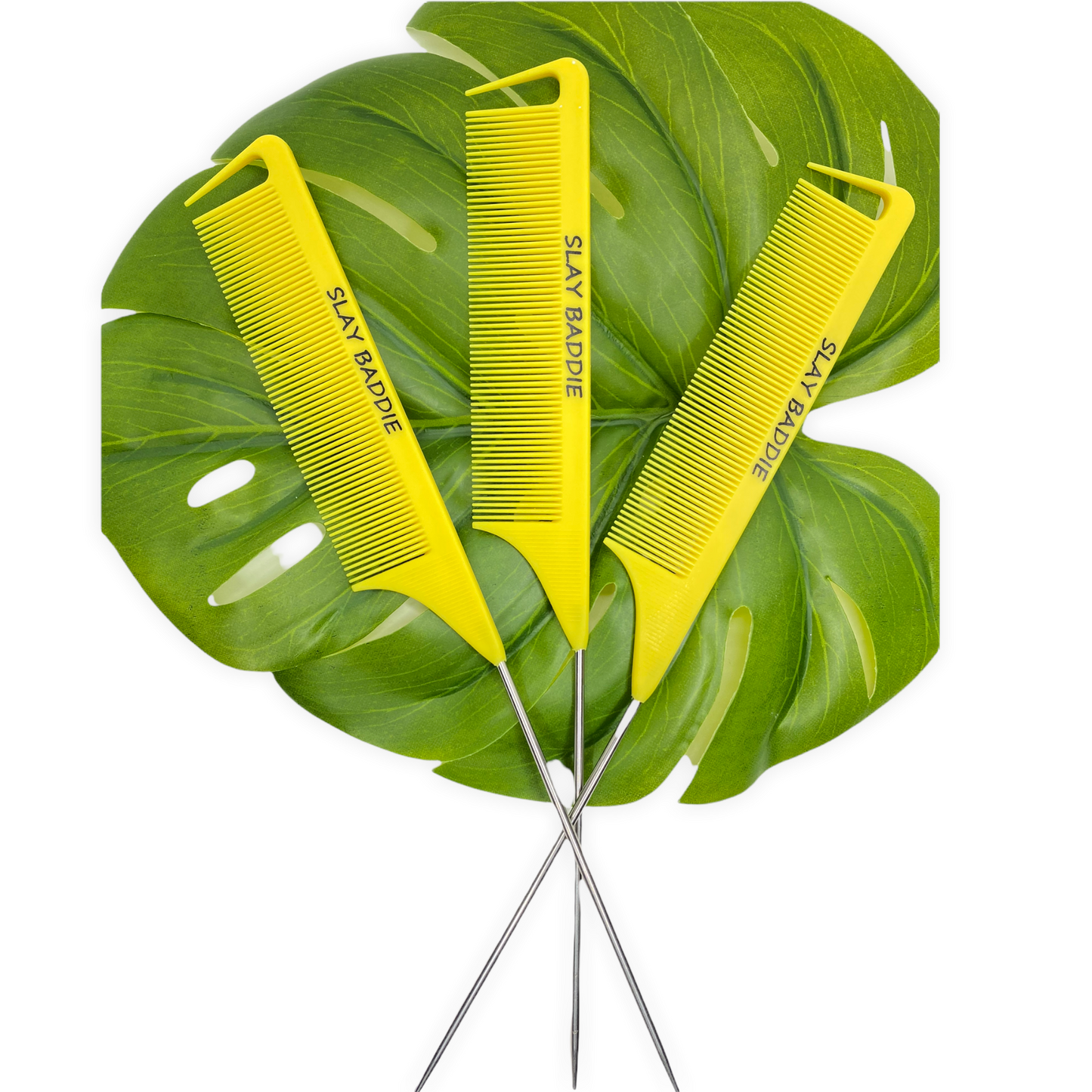 Yellow Slay Baddie Rat Tail Comb