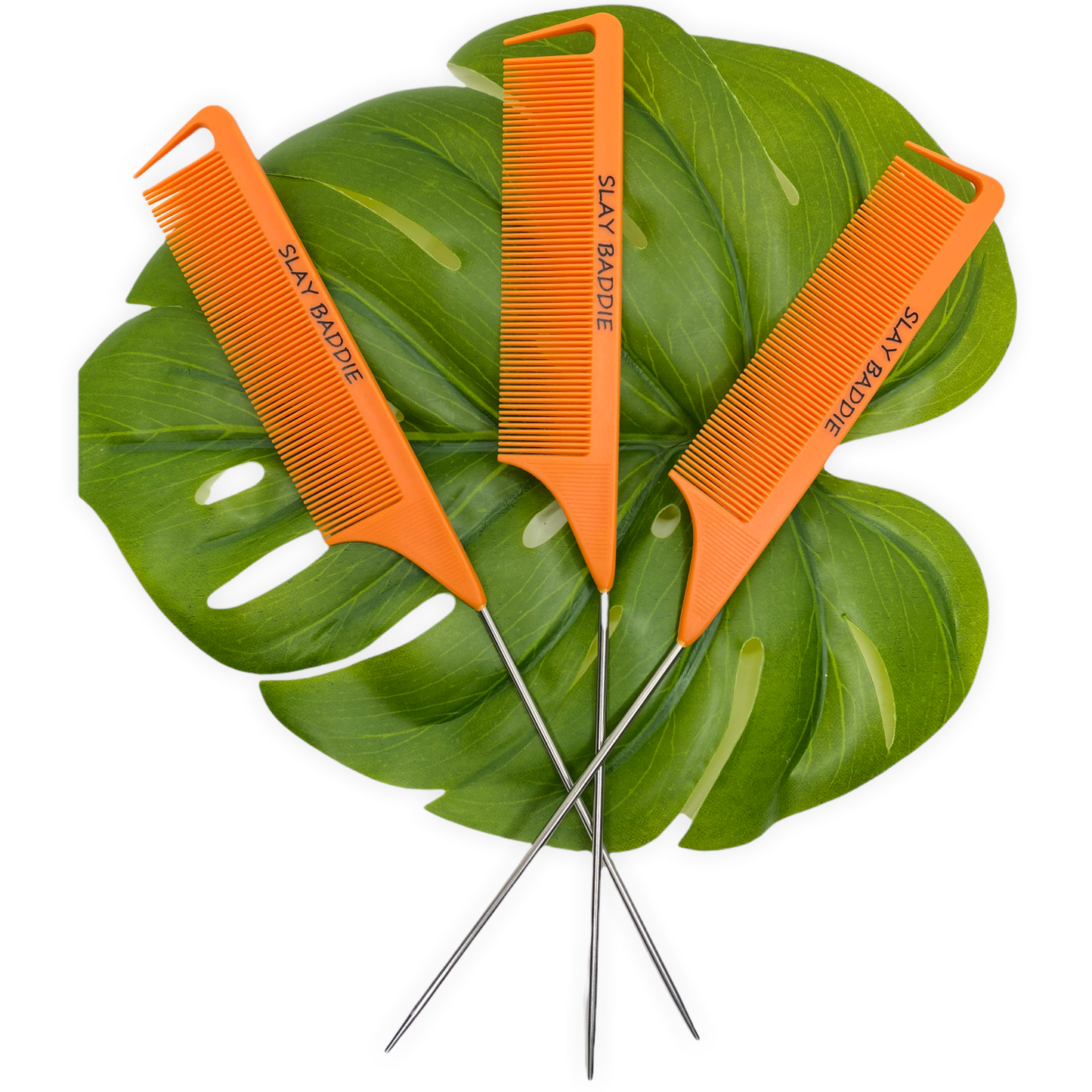 Orange Slay Baddie Rat Tail Comb