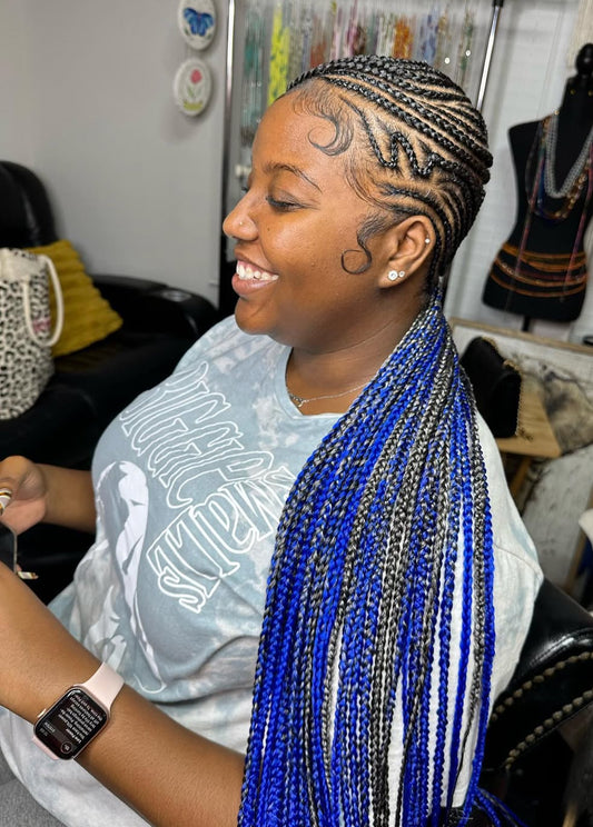 Mohawk/ Lemonade Braids/ Half Layer + Knotless