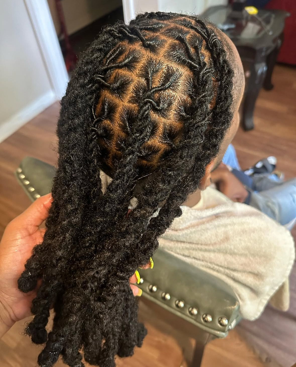 Loc Retwist + Style- Mid-Back Length (HALF HEAD ONLY)