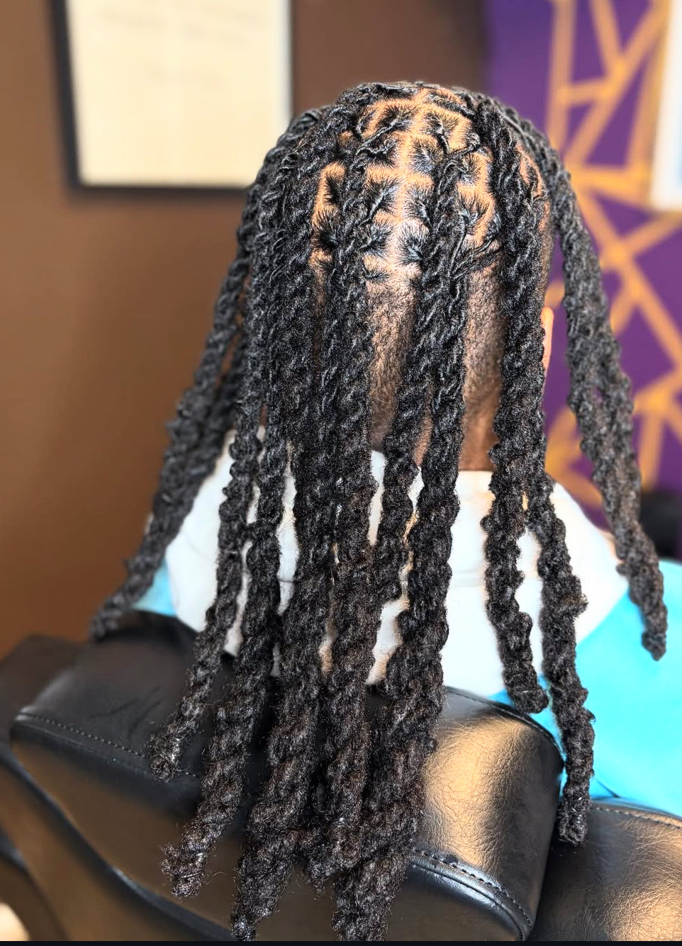 Loc Retwist + Style- Mid-Back Length (HALF HEAD ONLY)