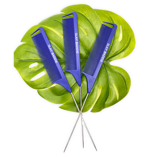 Navy Blue Slay Baddie Rat Tail Comb