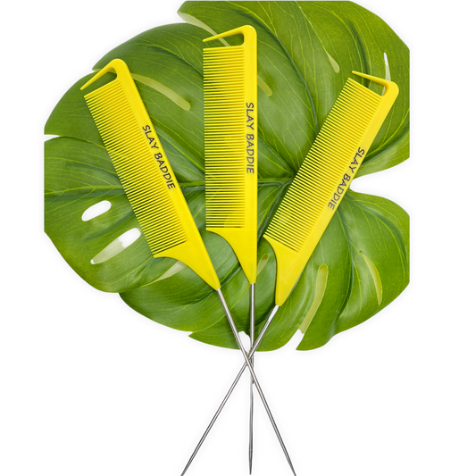 Yellow Slay Baddie Rat Tail Comb
