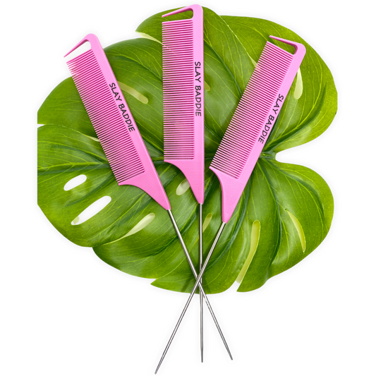 Pink Slay Baddie Rat Tail Comb
