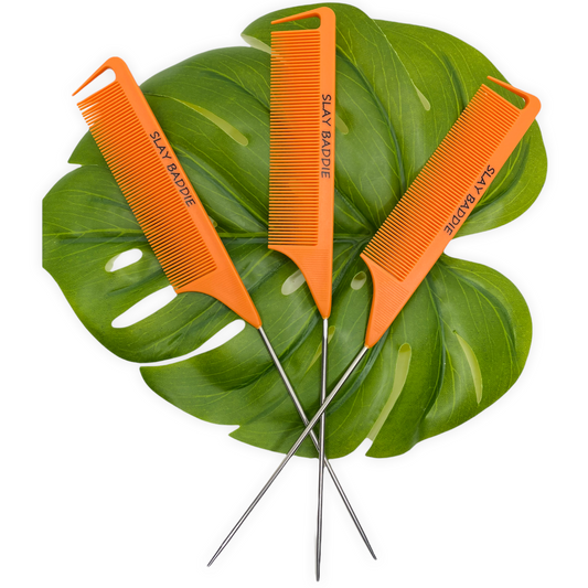 Orange Slay Baddie Rat Tail Comb