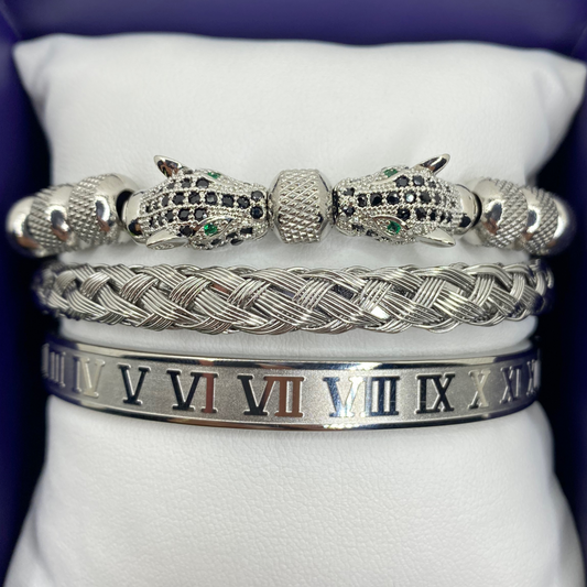Silver Luxury Leopard 3 Piece